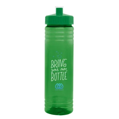 Twenty four ounce Hustle bottle shown upright and empty