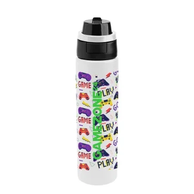 Recycled stainless steel water bottle with full color wrap printing