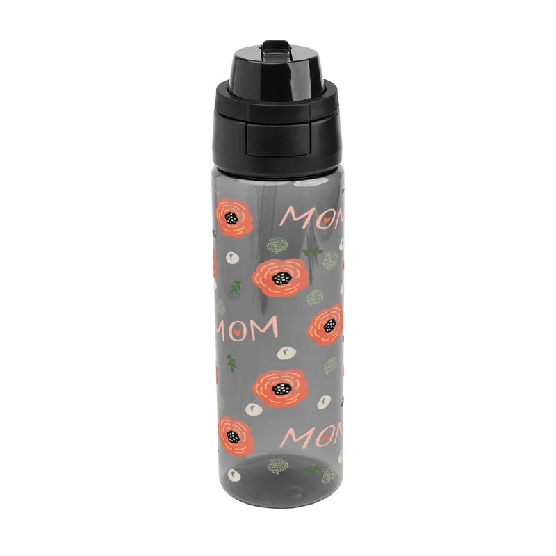 Taller of the two bottles seen edge on