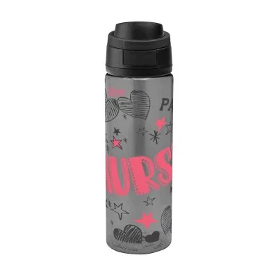 Recycled plastic bottle shown upright with the lid closed