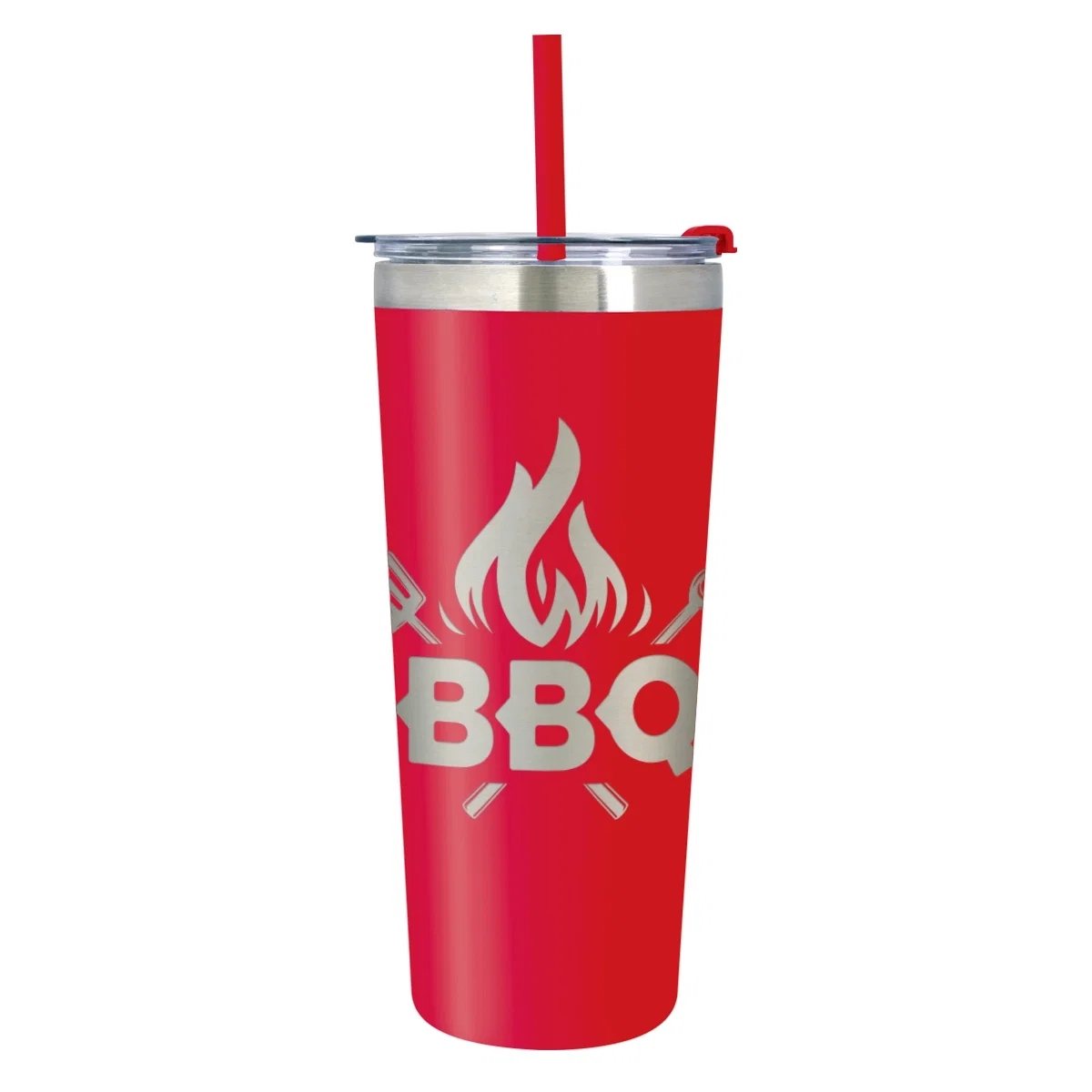 Black twenty-four ounce tumbler with a matching lid