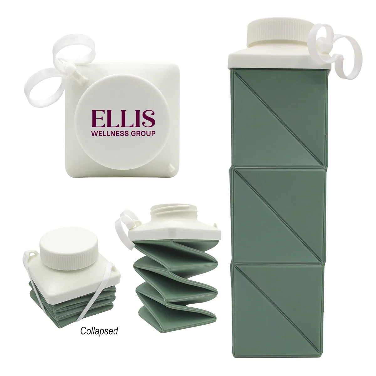 Sage green version with a flexible pleated body