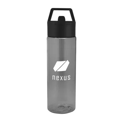 Translucent plastic bottle sized at twenty four ounces