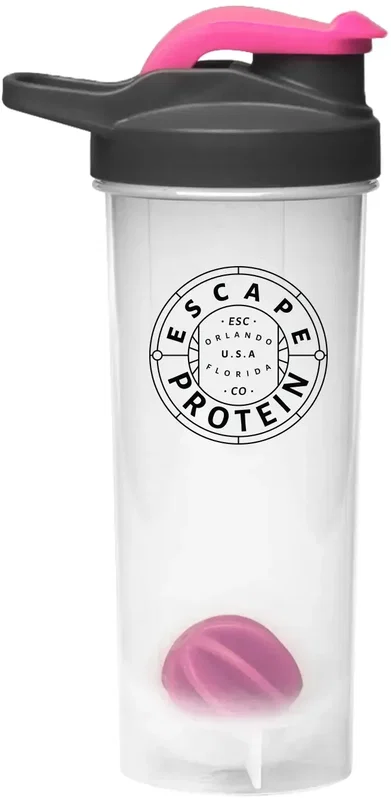 24 oz Custom Plastic Shaker with Mixer - (1 Color) — view 3
