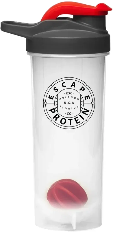 24 oz Custom Plastic Shaker with Mixer - (1 Color) — view 4
