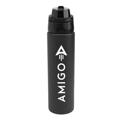 Recycled stainless bottle with swappable sip and chug lids