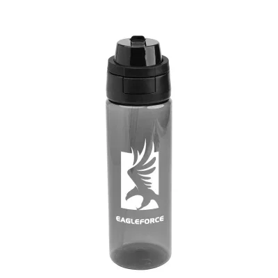 rPET bottle shown upright with the sip lid attached
