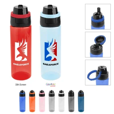 Larger capacity standing next to the shorter companion bottle