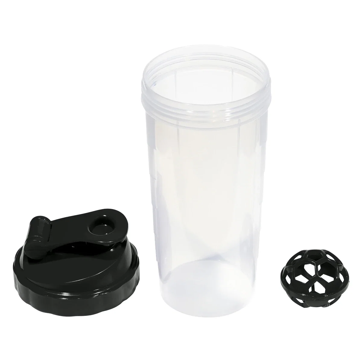 Blue-lidded version of the same clear mixing bottle