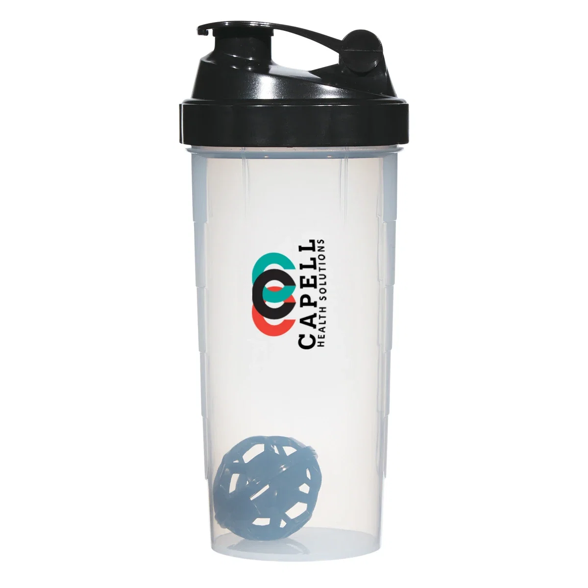 Black cap paired with the tall transparent shaker