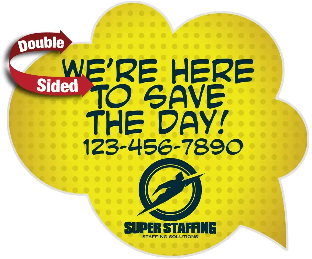 24" x 24" Custom Cut Corrugated Plastic Sign (Double-Sided) — view 3