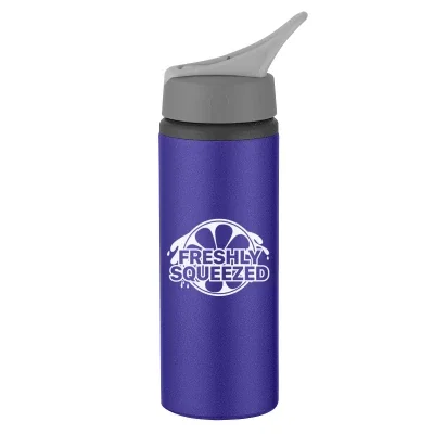 Recycled aluminum bike bottle holding twenty-five ounces
