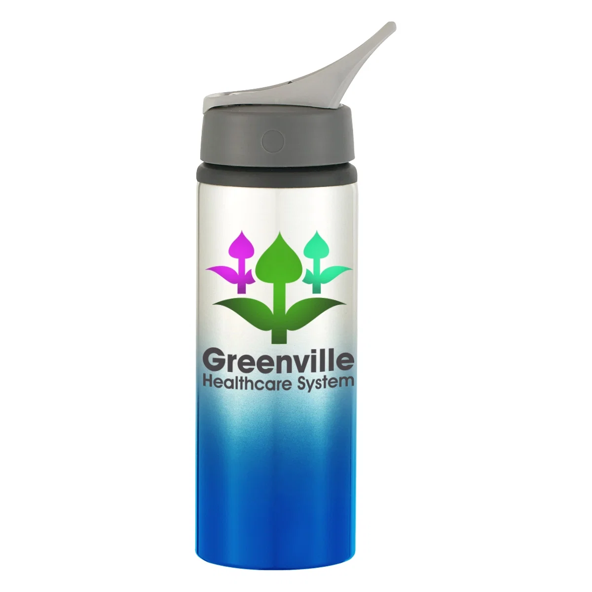 Lime green trim on the tall aluminum cup