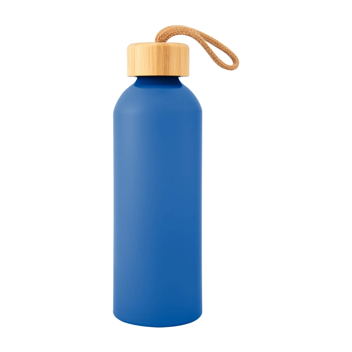 Blue version of the bottle standing upright