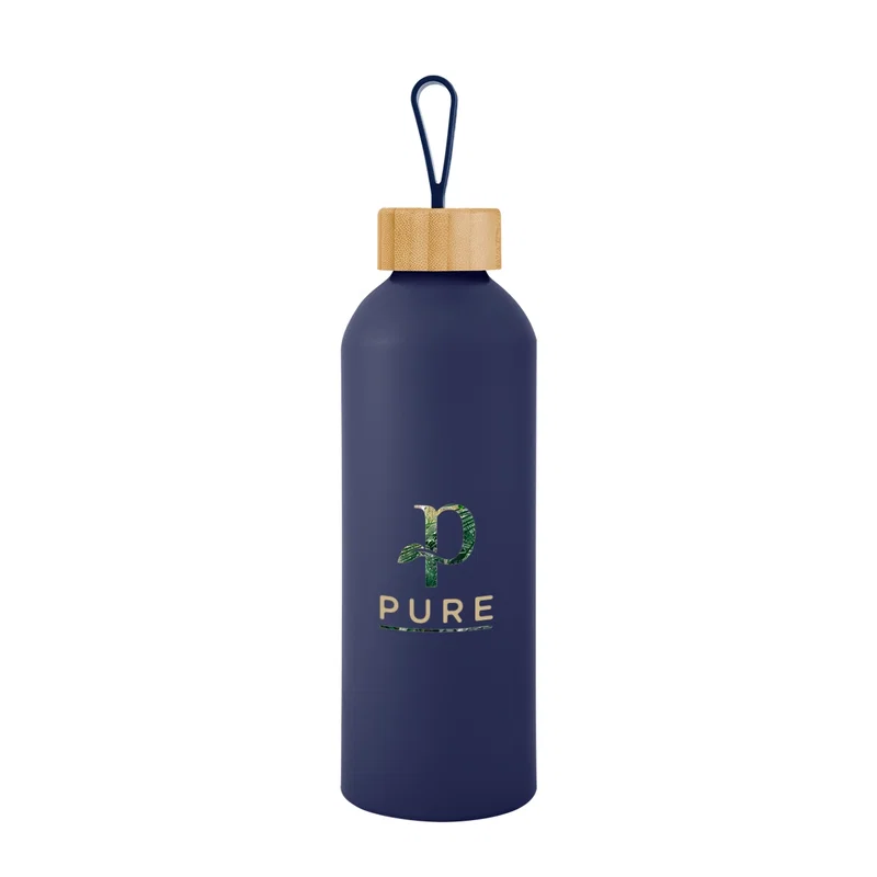 25 Oz. Blaire Recycled Aluminum Bottle With Bamboo Lid And Carry Handle — view 6