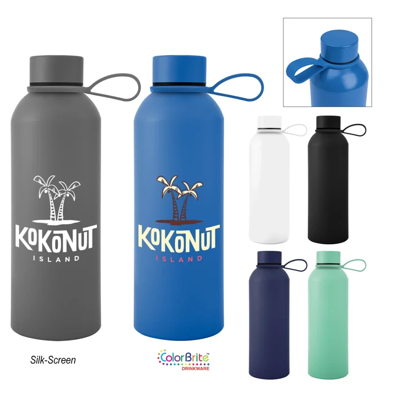 Front-facing shot of the 25 oz bottle on a pale surface.