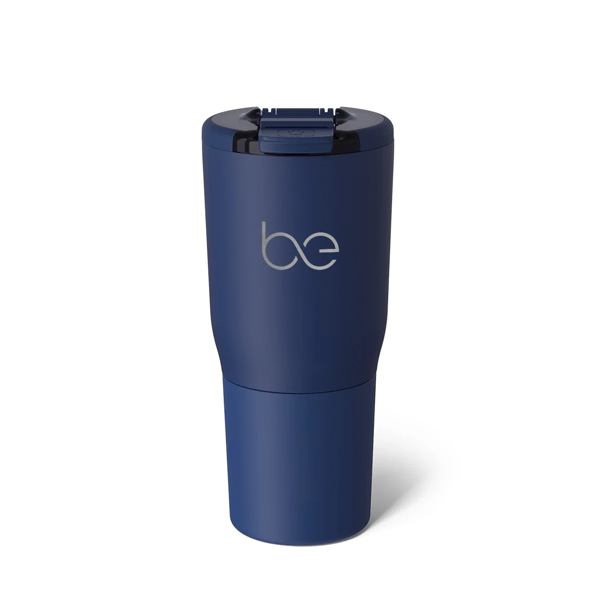 Insulated stainless bottle shown upright with its lid on