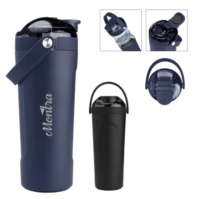 Matte black shaker cup for protein drinks and water