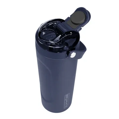 Insulated shaker bottle with a matte finish and screw top lid