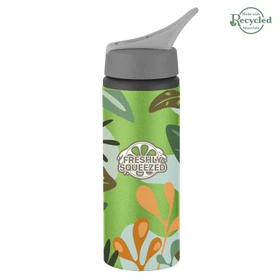 Green metallic finish standing upright on a flat surface