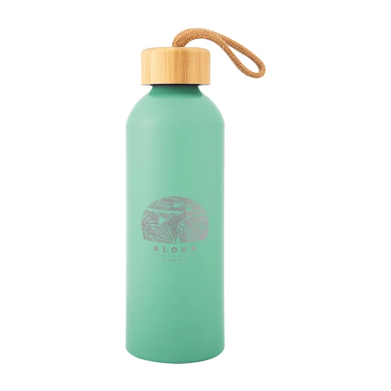 - 25 Oz. Full Laser Blaire Recycled Aluminum Bottle With Bamboo Lid — view 7