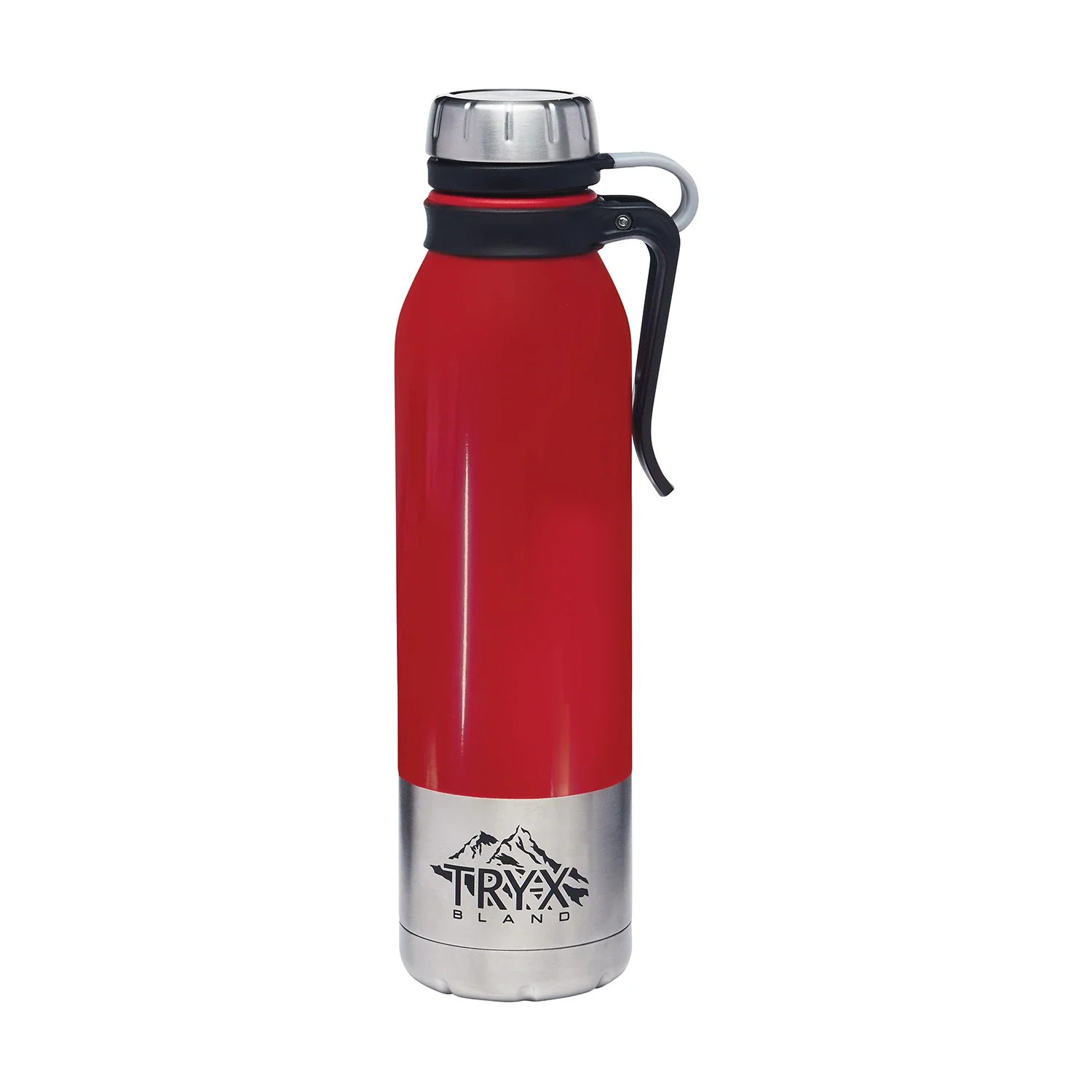 Clip-On Stainless Steel Vacuum Bottle - 25oz — Red — view 4