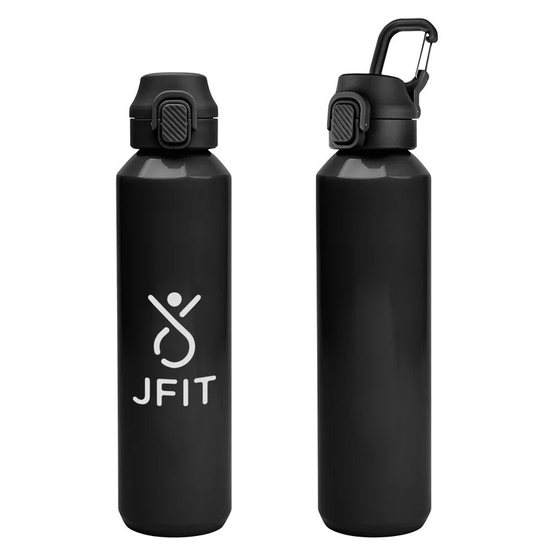 Red bottle shown upright with a clear space for a logo