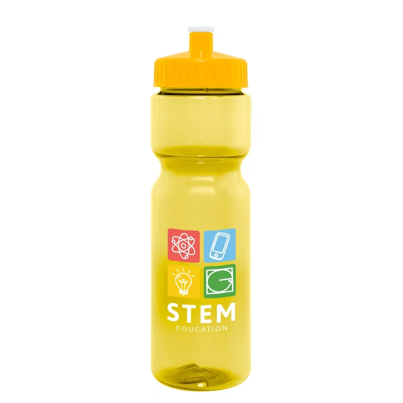 Bottle set down beside a workout mat
