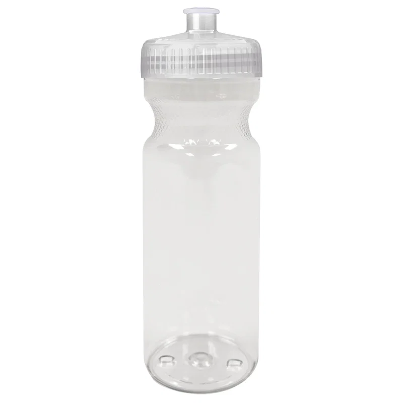 Sports hydration bottle resting beside a gym towel