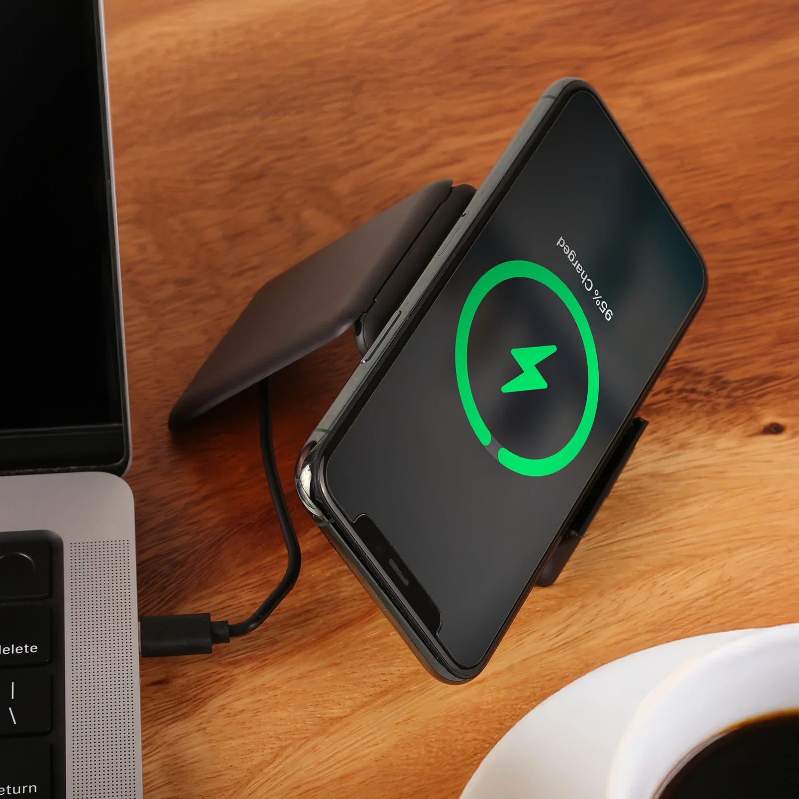 Folding 15W Wireless Charger Built-in Charging Cable — view 2