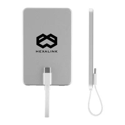 Slim 3,000 mAh magnetic power bank in a black case