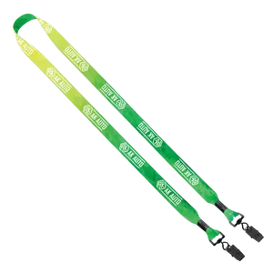 2-Ended Dye-Sublimated Lanyard with Metal Crimp and Metal Bulldog Clip - 3/4"