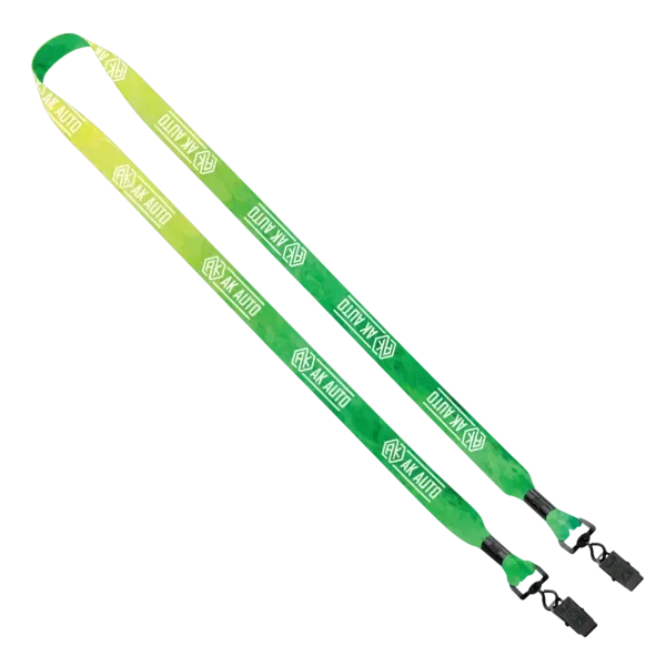 2-Ended Dye-Sublimated Lanyard with Metal Crimp and Metal Bulldog Clip - 3/4"