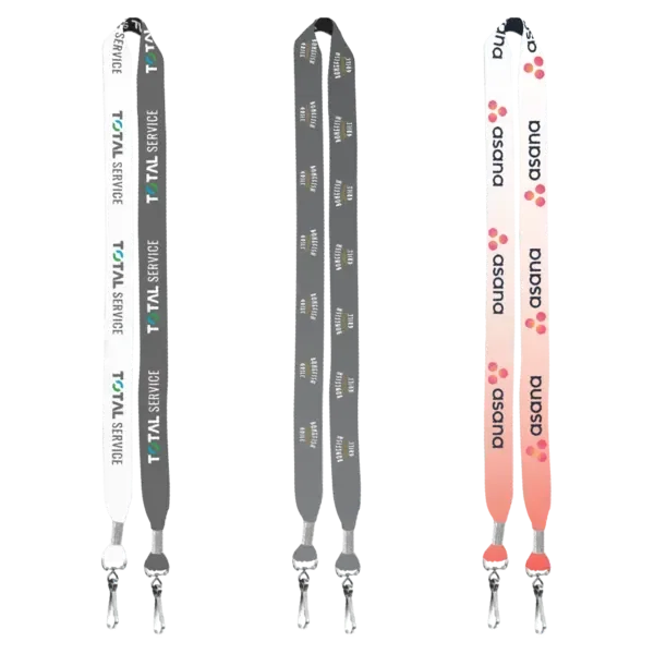 2-Ended Dye-Sublimated Lanyard with Metal Crimp & Metal Swivel Snap Hook - 3/4" — view 2