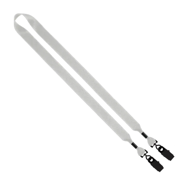 2-Ended Polyester Lanyard with Metal Crimp & Metal Bulldog Clip - 3/4"