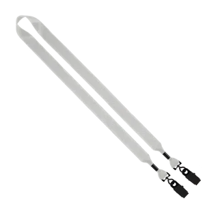 2-Ended Polyester Lanyard with Metal Crimp & Metal Bulldog Clip - 3/4"