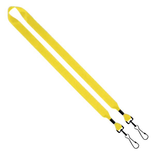2-Ended Polyester Lanyard with Metal Crimp & Metal Swivel Snap Hook - 3/4"