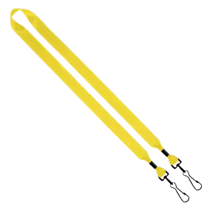 2-Ended Polyester Lanyard with Metal Crimp & Metal Swivel Snap Hook - 3/4"