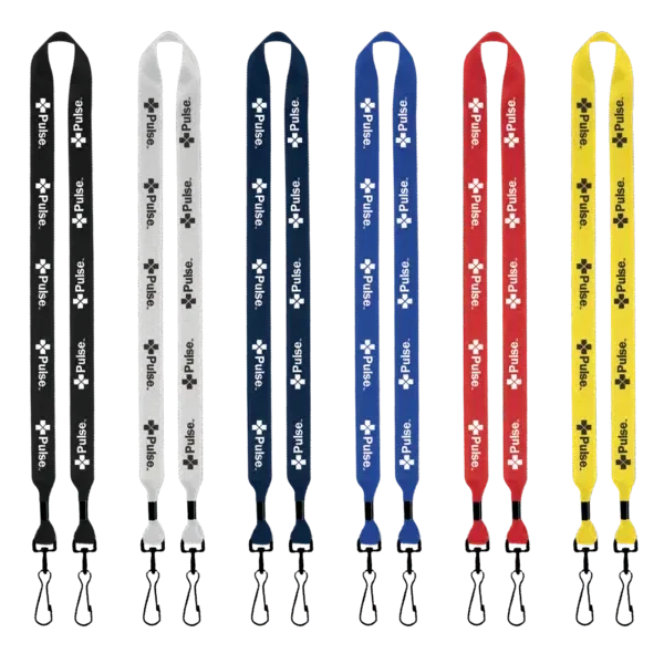 2-Ended Polyester Lanyard with Metal Crimp & Metal Swivel Snap Hook - 3/4" — view 2