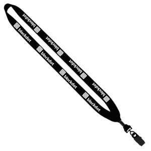 Cotton Lanyard with Metal Crimp & Bulldog Clip - 3/4"