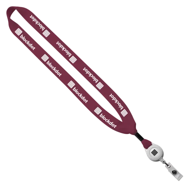3/4" Cotton Lanyard with Metal Crimp & Retractable Badge Reel — view 2