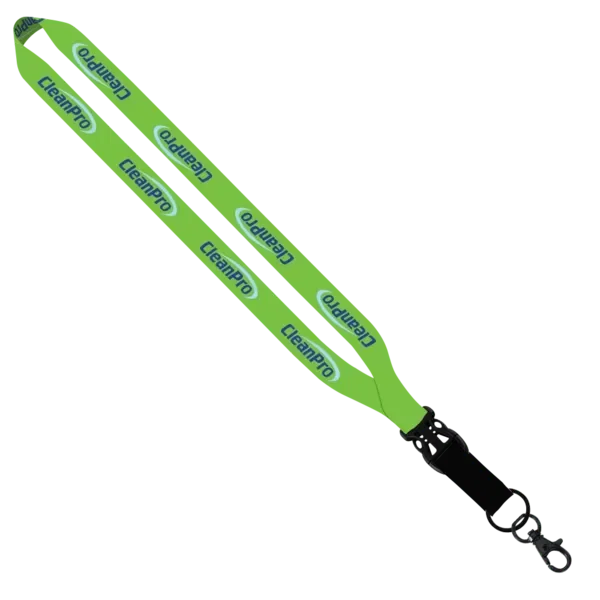 Dye-Sublimated Lanyard w/ Slide Buckle Release, Split-Ring & Lobster C - 3/4"