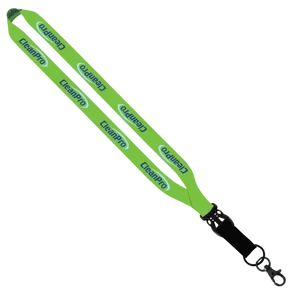 Dye-Sublimated Lanyard w/ Slide Buckle Release, Split-Ring & Lobster C - 3/4"