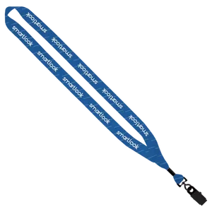 Dye-Sublimated Lanyard with Metal Crimp and Metal Bulldog Clip - 3/4"