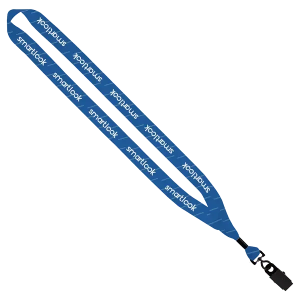 Dye-Sublimated Lanyard with Metal Crimp and Metal Bulldog Clip - 3/4"