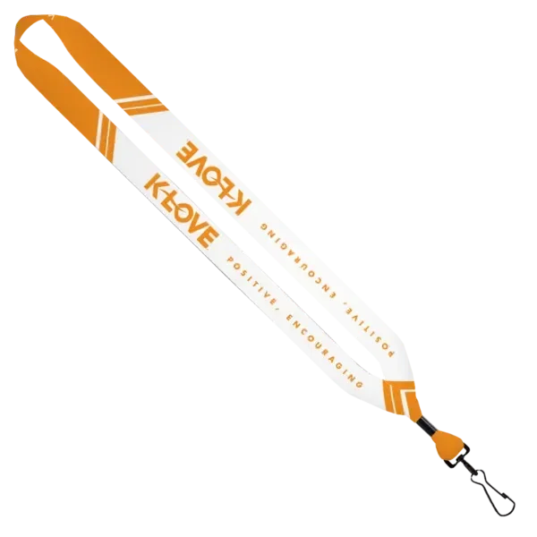 Dye-Sublimated Lanyard with Metal Crimp and Metal Swivel Snap Hook - 3/4"