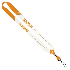 Dye-Sublimated Lanyard with Metal Crimp and Metal Swivel Snap Hook - 3/4"