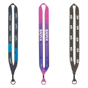 3/4" Dye-Sublimated Lanyard with Metal Crimp & Metal Split-Ring