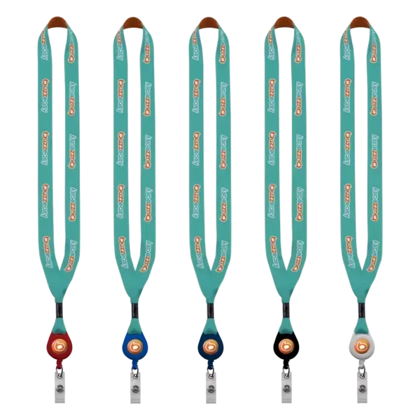 3/4" Dye-Sublimated Lanyard with Metal Crimp & Retractable Badge Reel — view 2