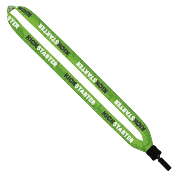 Dye-Sublimated Lanyard with Plastic Clamshell and Plastic Bulldog Clip - 3/4"